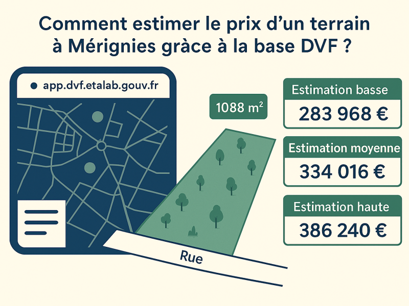 Estimer le prix d’un terrain à Mérignies : méthode avec DVF et rôle du Géomètre-Expert